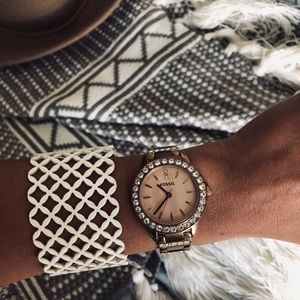 Fossil rose gold watch